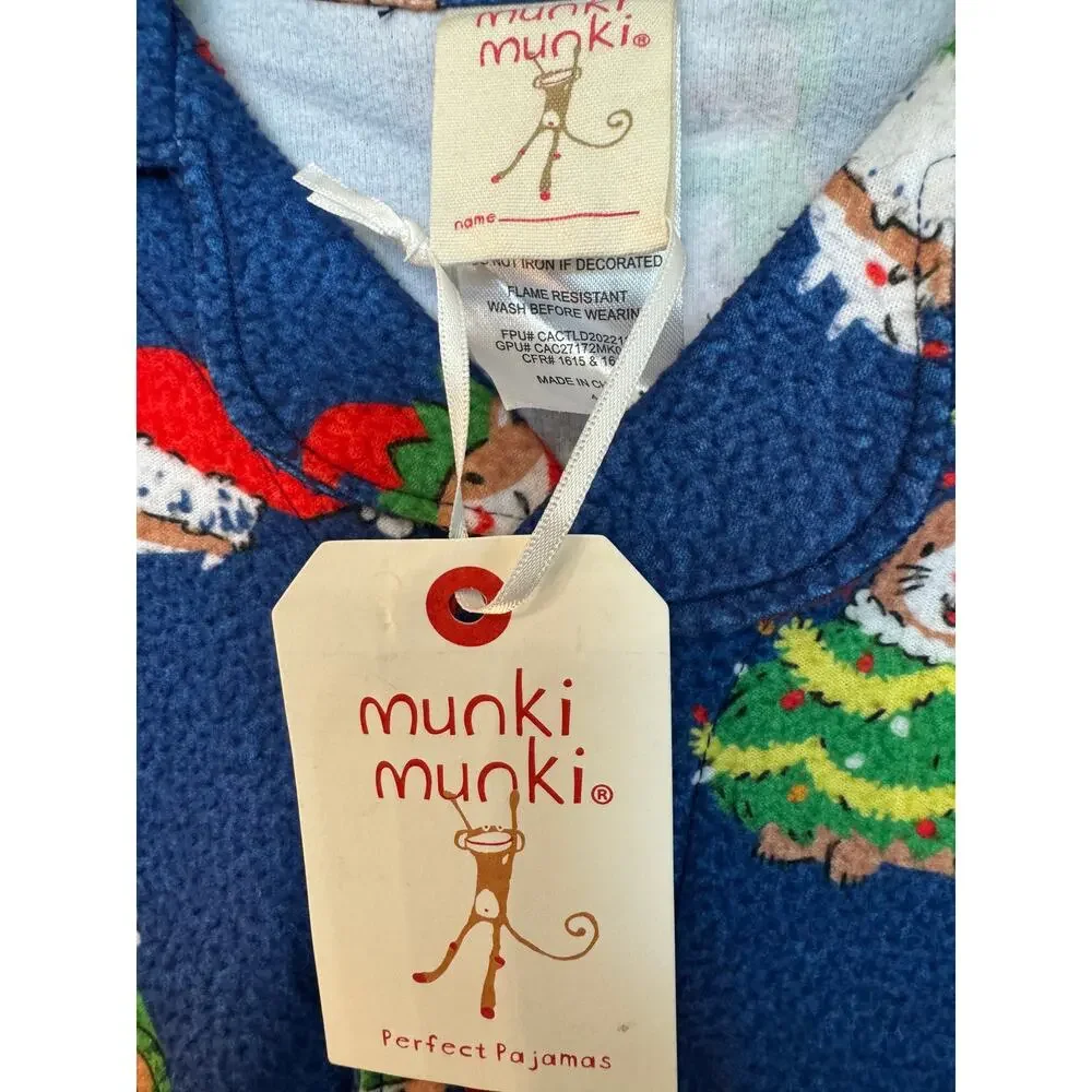 New ~ MUNKI MUNKI ~Kids' Holiday Critter Print Two-piece Pajamas Set Size 4